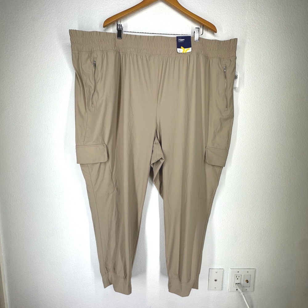 Old Navy SleekTech High-Rise Cargo Jogger Pants Tan Khaki Plus Size 4X NEW‎